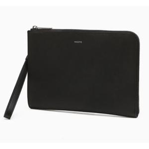 [헤지스ACC] 블랙 소가죽 지퍼형 클러치백 HJHO5F625BK
