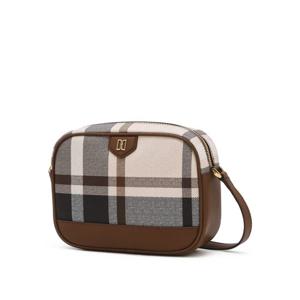 [닥스] 브라운 체크 가죽 크로스백 DCBA5F710J