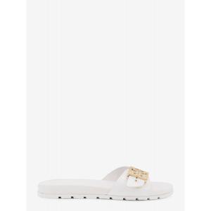 [TORY BURCH] 라프리마 여성 샌들 페이턴트 synthetic 레더 버클 슬라이드 157872 100 화이트 / 골드 /12