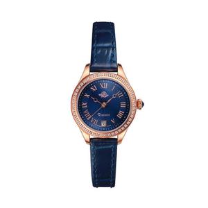 로즈몽 RS72-05BU-NV 앤틱 터치 로즈 라운드 여성 가죽 손목 시계