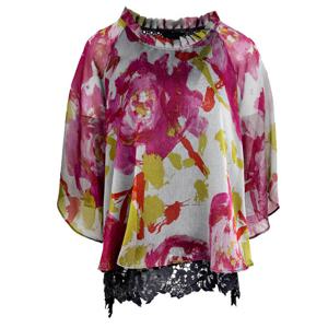 [데시데]레이스패치 프릴넥 숏블라우스 DPM171