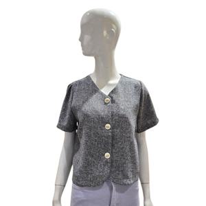[에이비에프지]브이넥 쓰리버튼 반팔 트위드 자켓 AGNZ5QJ36G
