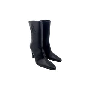 [엘러브] 새상품 크롬하츠 슈가존스 트리플크로스 레더 앵클부츠 37 블랙 5ET1141