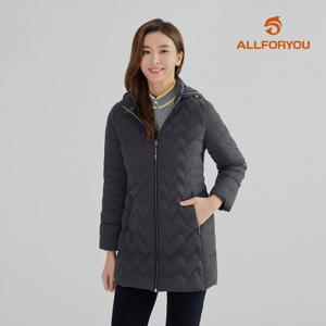 [올포유] [모델착장] 여성 후드 탈부착 핫멜팅 구스 다운 점퍼 AWDJL9361-190_G