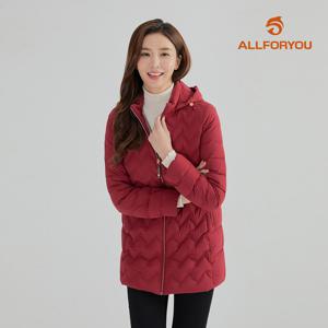 [올포유] [모델착장] 여성 후드 탈부착 핫멜팅 구스 다운 점퍼 AWDJL9361-500_G