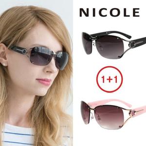 [니콜] 1+1 블랙+브라운핑크 선글라스 NC8082
