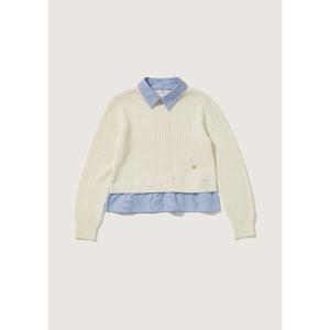 [플랙진]카라 레이어드 캐시미어 니트(PWTH4NTL62W)