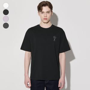 [게스(진)]남여공용 세미오버 백 물음표프린트 반팔티 MP2K9422