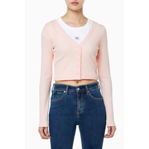 [캘빈클라인 진]여성 롱슬리브 우븐라벨 립 가디건 47C204G