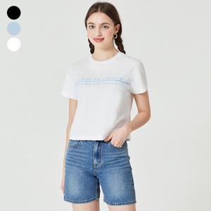 [게스(진)]여성 컷팅로고 반팔티 OO2K1476
