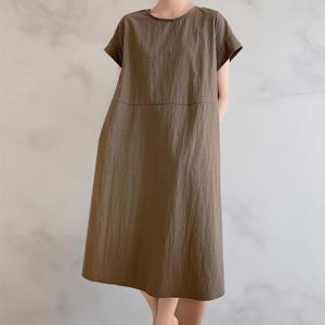 [다잇템]여성 빅사이즈 에이라인 뒷셔링 롱드레스