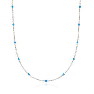 [티르리르]에폭 실버 터키석 목걸이 TNSSVW4130-BL