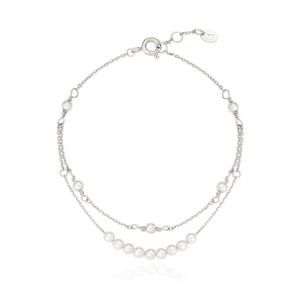[티르리르]레이어리 진주 체인 실버 화이트 팔찌 TBSSVW10680M