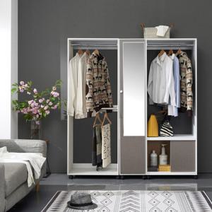 [더젠] 프릭스1500 이동식 거울수납드레스행거옷장세트7(300 거