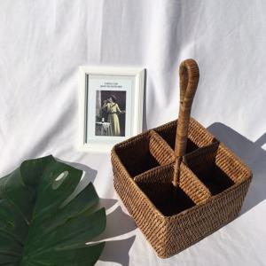 라탄 바구니 라탄 콘디멘트홀더 소