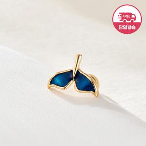 [비앤비골드] 당일발송 14K 블루 오로라 고래꼬리 피어싱 한쪽 JAE41834