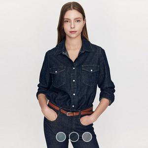 [지오다노/본사] 345906 여 데님 긴팔 셔츠