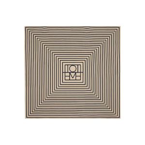 25 FW 토템 여성 베이지   블랙 시그니처 모노그램 실크 스카프 252771F029000