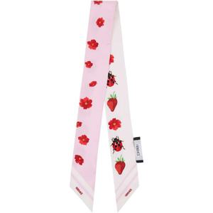 25 FW 베르사체 여성 핑크 스트로베리 가든 실크 스카프 251404F029000