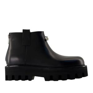 알렉산더맥퀸 블랙 레더 청키 러그 솔 앵클 부츠 832334WIAER10
