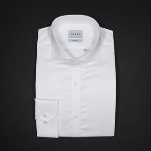 [YEZAC] 세련된 와이드카라 120수 솔리드 슬림핏 셔츠 (YJ4SUS520 WH)