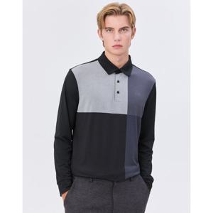 닥스 골프 남성 24FW 스테디셀러컬러블럭 스트레치 긴팔 폴로티셔츠 (BLACK) WGTS4C101BK