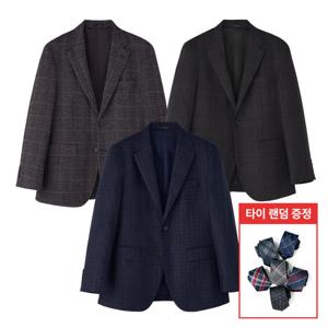 [맨잇슈트]25 F/W 신상 순모 체크 블레이저 포멀핏 비즈니스 울 재킷 3종 택1 + 타이증정