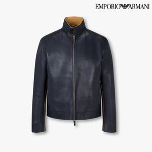 [엠포리오 아르마니]남성 버튼 하이넥 소프트 레더 자켓(A515309004)(4750000)