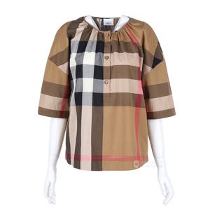 버버리 그레톤탑 하우스체크 블라우스 브라운 80843121