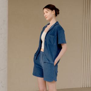 라페어 쿨 네이비 테리 셔츠 리조트 셋업 LWMDAST0415-CN