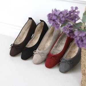 mtr2056 여성신발 플랫슈즈 리본플랫슈즈 스웨이드 겨울플랫슈즈 구두