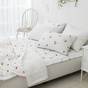 [르헤브] 체리 시어서커 여름 침구세트 얇은 간절기 차렵 이불세트 베개 Q