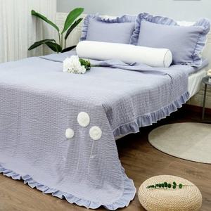 [르헤브] 데이지 뱀부 3중직 프릴 홑이불 토퍼 세트 SS