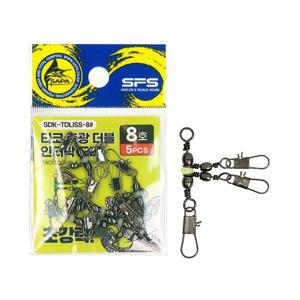 싸파 더블킬 타코 축광 더블 인터락 도래 SDK-TDLISS-8호 5PCS 문어 두족류 채비