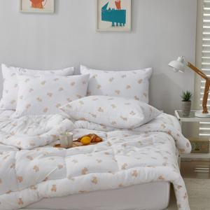 [르헤브] 쿠키베어 소프트 마이크로 차렵이불 베개세트 (Q/퀸)