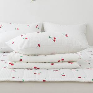 [르헤브] 체리 시어서커 여름 침구세트 얇은 간절기 차렵 이불세트 패드 Q