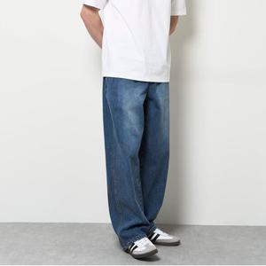 [플랙진]남성 스텝 M41 와이드 중청 생지 데님 팬츠 (PJTH2STM415)