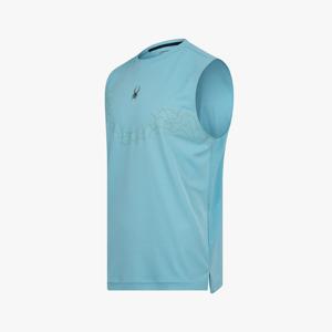 [스파이더] 남성 하이브리드 러닝 슬리브리스 싱글렛 SPKFCNSL231MLBL