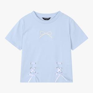 [더데이걸][모다울산]리본 장식 반팔티 TGRA25301_US