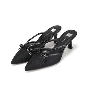 바바라 소가죽 매쉬 스터드 리본 장식 뮬 슬링백 3color_BBI203