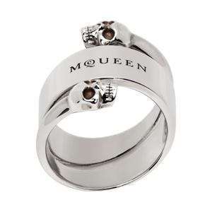 25 FW McQueen 남성 트윈 스컬 링 251259M147004