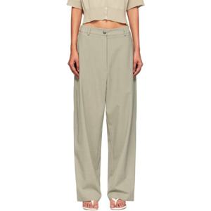 25 FW 까레라 여성 그린 와이드 핏 슬랙스 251909F087016