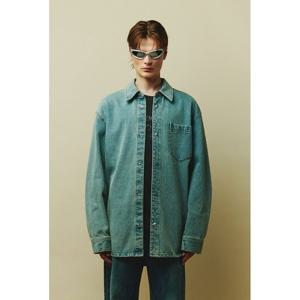 [플랙진]빈티지 셔츠 자켓 L52 미드블루(PWTH3LSL52M)