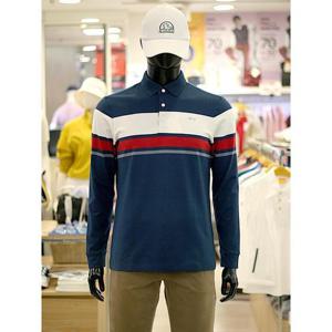 루이까스텔 세이브존03 남성 골프 가을 에리 뒤 배색 포인트 긴팔 카라 티셔츠 AG7METS910A