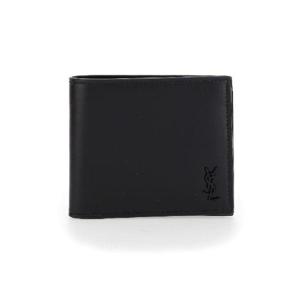 생로랑 블랙 모노그램 레더 바이폴드 지갑 729053
