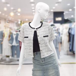 [ab.f.z]배색 라운드 반팔 트위드 자켓 FSPZZ3J31H