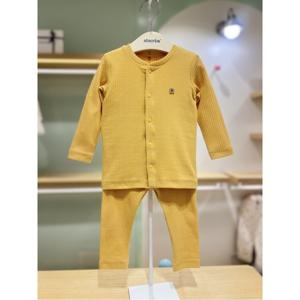 압소바HM (아기내복)겨자 머타 골지슬림내의 세트(25FW) (1A2D10386)