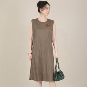 애비뉴투지 엄마옷 망고 플리츠 주름 여름 민소매 나시 롱 원피스 K04368