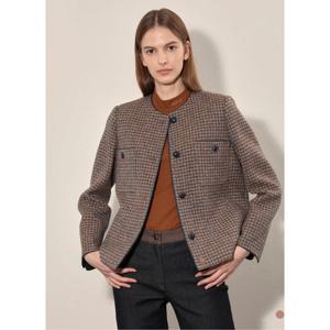 [올리비아로렌][올리비아로렌] 배색삥 블루핀 체크자켓VVCFU4F82