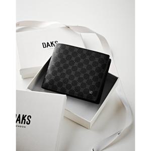 [닥스핸드백] 블랙 루이스 DD 패턴 PVC 반지갑 DBWA5F123BK